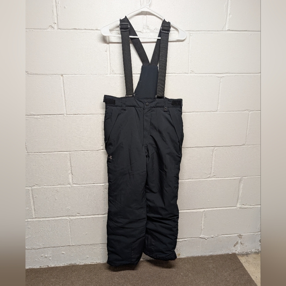 Under Armour Storm Black Snow Pants Bibs Skiing Snowboarding Youth Large
